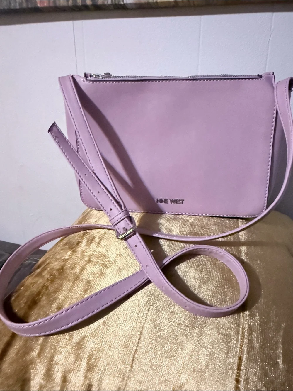 Nine West Mauve Faux-Leather Crossbody Bag